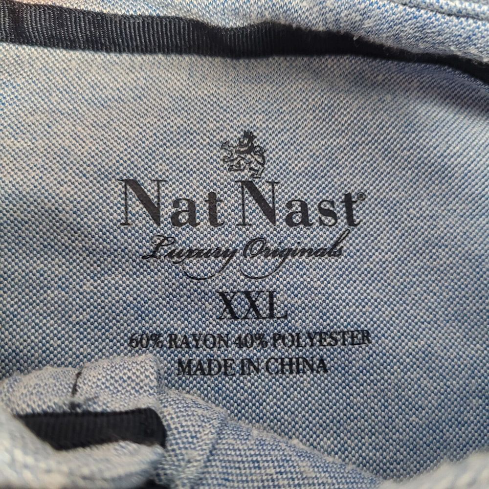 Nat Nest Polo Polyester‎ Blend Shirt Mens Blue Size XXL - Picture 4 of 10